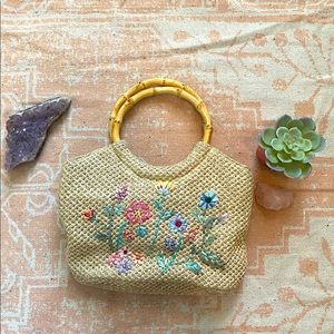 Y2K / Woven Bamboo Handle Bag